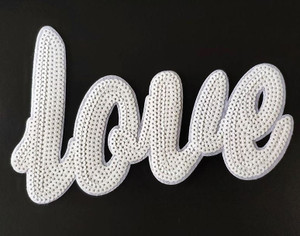 Love Sequin Patch, Ready To Press Love Sequin Patch, Ready To Press