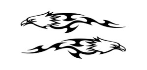 Eagle Flames Tribal Vinyl Decal, Pair of Eagle Flames Decal Eagle Flames Tribal Vinyl Decal, Pair of Eagle Flames Decal