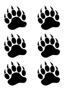 Bear Paw 6 Pieces  Vinyl Decal Bear Paw 6 Pieces  Vinyl Decal