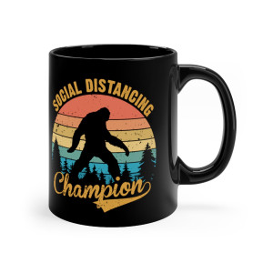 Bigfoot Social Distancing Champion Coffee Mug,Printed Ceramic Coffee Mug