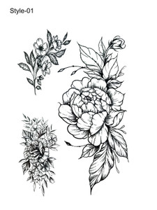 Black Roses Fake Tattoo Flower ,Rose Tattoo Sticker,Rose Waterproof Temporary Tattoo Black Roses Fake Tattoo Flower ,Rose Tattoo Sticker,Rose Waterproof Temporary Tattoo