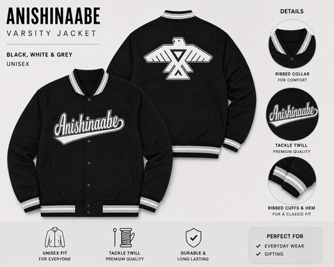 Anishinaabe Varsity Jacket, Thunderbird Unisex Jacket