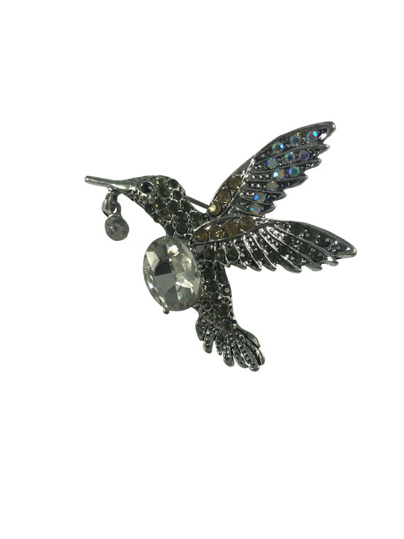 Hummingbird Rhinestone Brooch pin, Crystal Hummingbird Brooch Pin