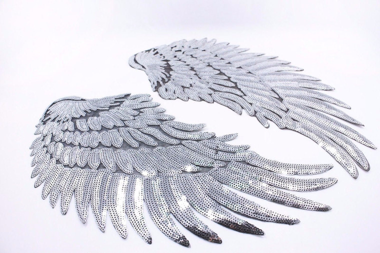 Angel Wings Sequin Iron-On Patch-1 Pair Sequin Angel Wings