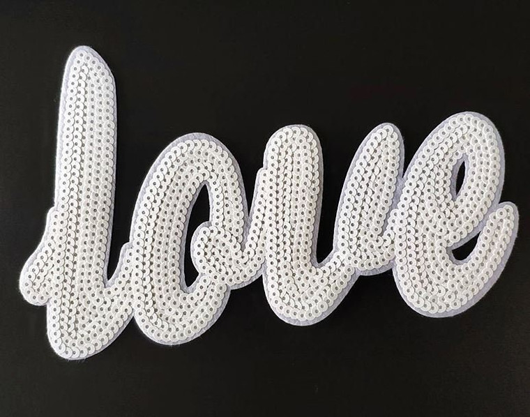 Love Sequin Patch, Ready To Press