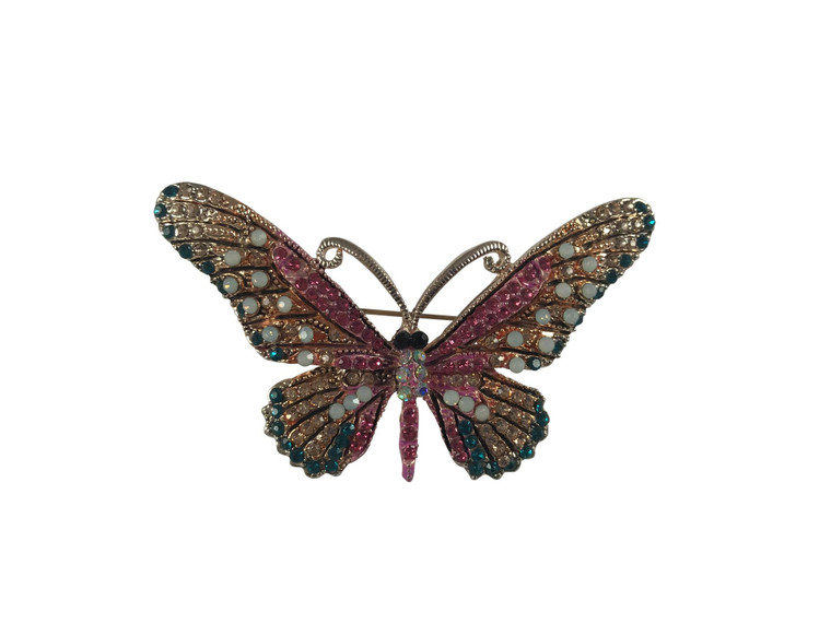 Butterfly Rhinestone Brooch Pin, Crystal Butterfly Brooch Pin