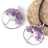 Small Tree of Life Pendant - Amethyst