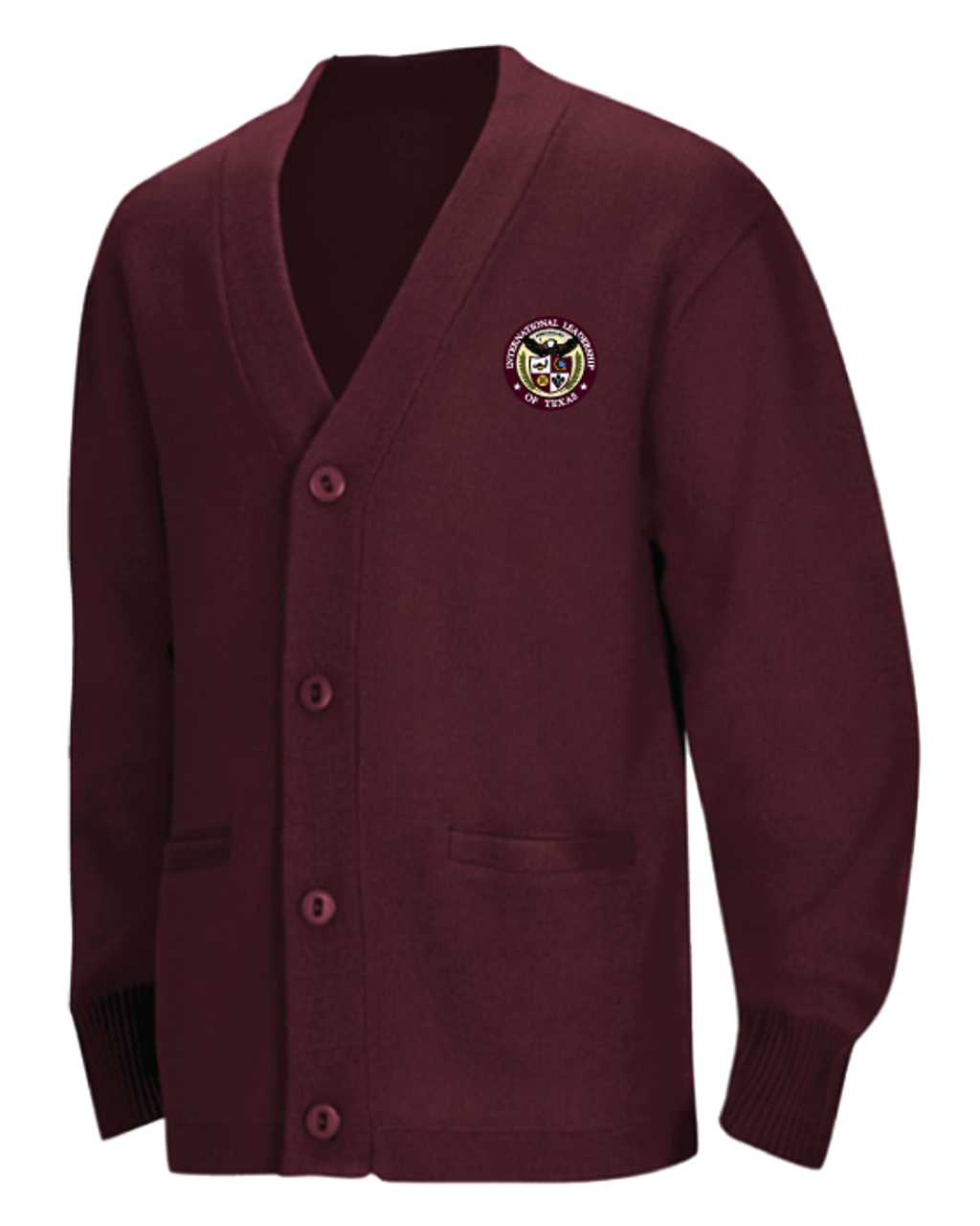 burgundy cardigan