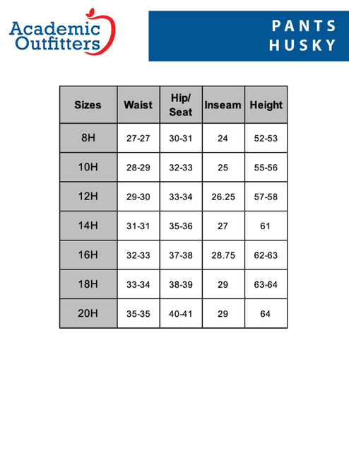 French toast School Uniform Size chart  Growing Kids