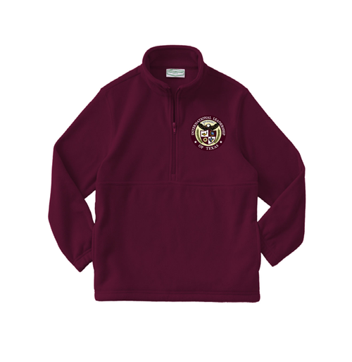 (Final Sale ) Quarter zipper Fleece-Burgundy