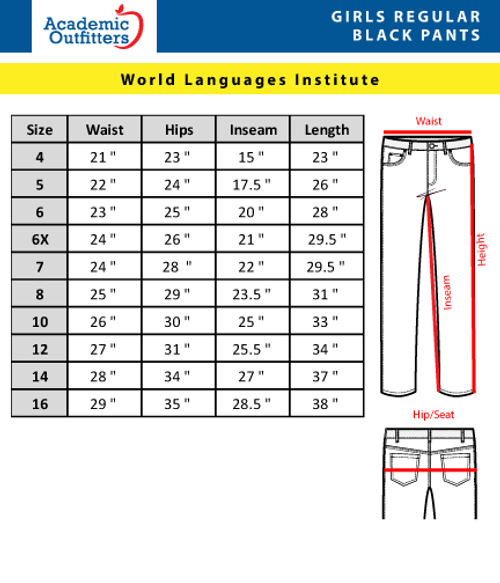 WLI - Pants GIRLS Optional - Black - Academic Outfitters - Fortworth
