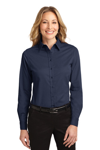 OLV - Oxford Shirt Long Sleeve Ladies -  Navy