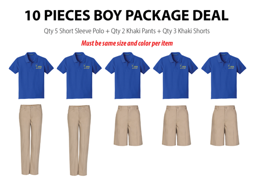 IDEA - Boys  10 Pieces Blue Package Deal (Grades PreK-5th & 8th)