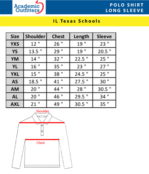 ILT - Polo Long Sleeve - White - Academic Outfitters - Fortworth