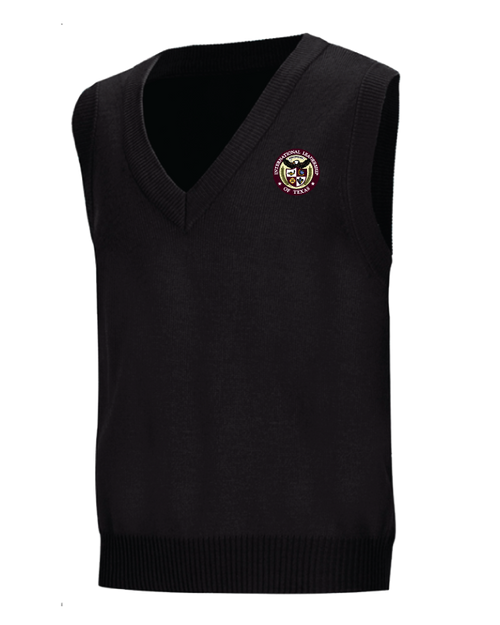 トップス Last nest LOGO EMB KNIT VEST / BLK ILTexas - Sweater Vest - Black - Academic Outfitters - Fortworth