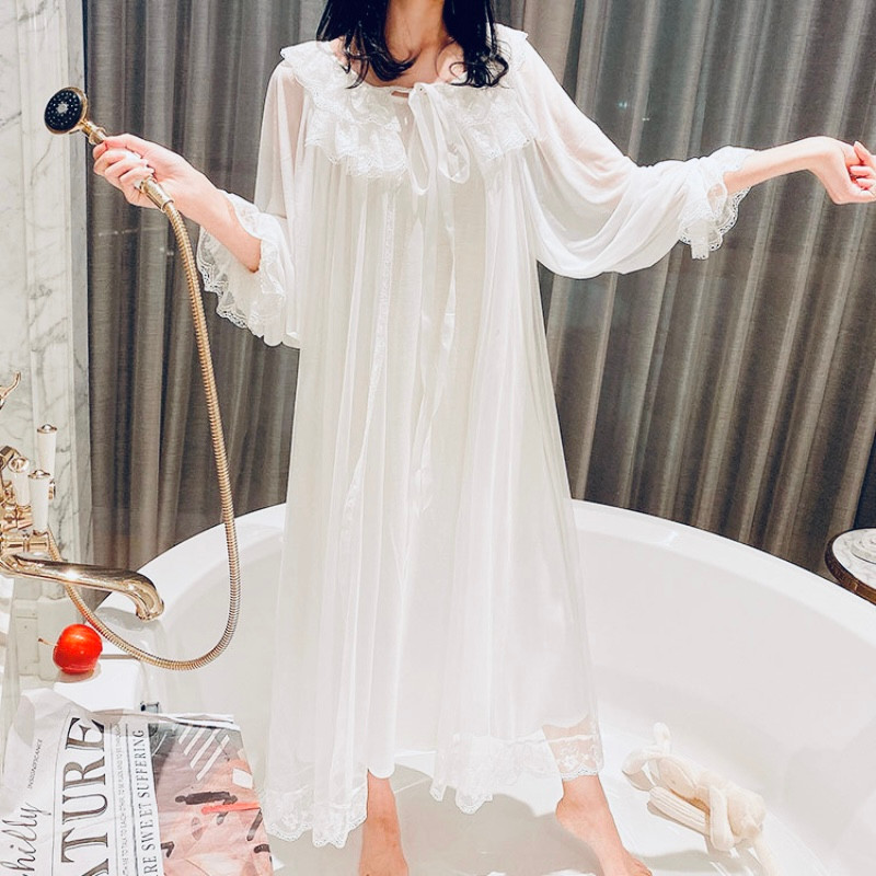 Comfort V-Neck Lace Nightgown