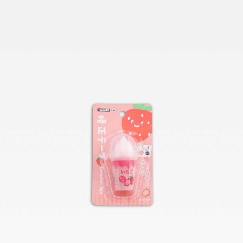 Office School Home study room Kawaii Cute Juice Ice Cream Correction Tape Stationery School Bottle Correctors supplies accessories Erasers supply strawberries accessory in strawberry