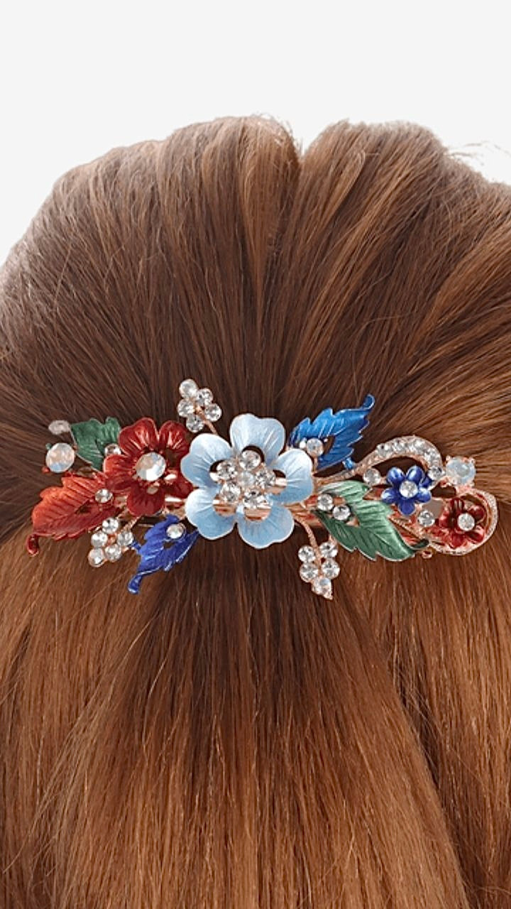 Flower Barrettes Resin Foral Hair Clip Barrette Crystal Hairpin Headwear For Woman Hairclips Girls Styling Hairclip Accessories Hair Clips & Pins  Hairpins Trending