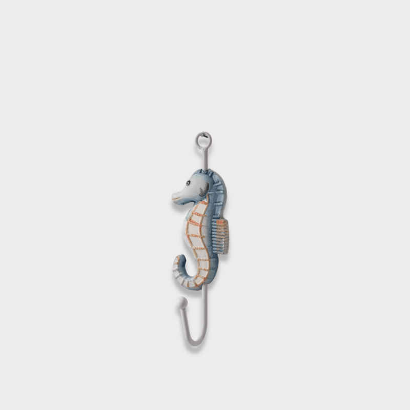 Indoor Outdoor Garden Nautical Themed Entryway reception Home Decorative seahorse Hook Coat Hanger Ocean Decor Key Hanger Hooks in white light blue orange white, multi color