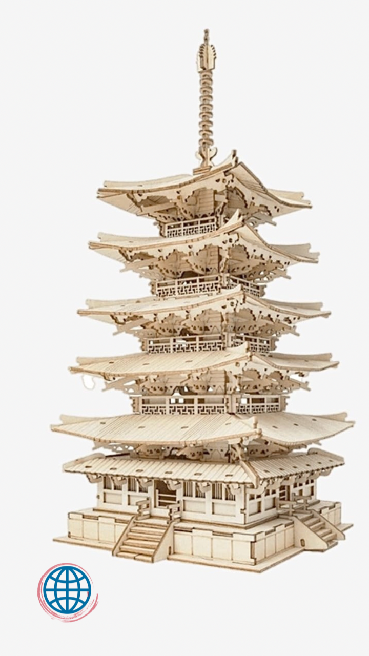 5 Five story Pagoda 3D Wooden Puzzle Toy Object For Children Kids Birthday Home Decorative Objects Gift Child Educational Learning Toys Puzzles Trending