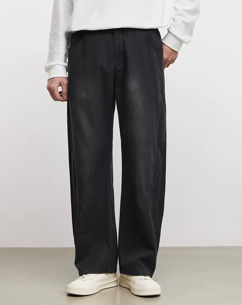 Men’s man mens petite-, tall-, plus-, size Cotton blend Casual Spring summer and Autumn Fall simple and versatile slim elasticated waist mid rise wide leg denim Jeans Pants in black