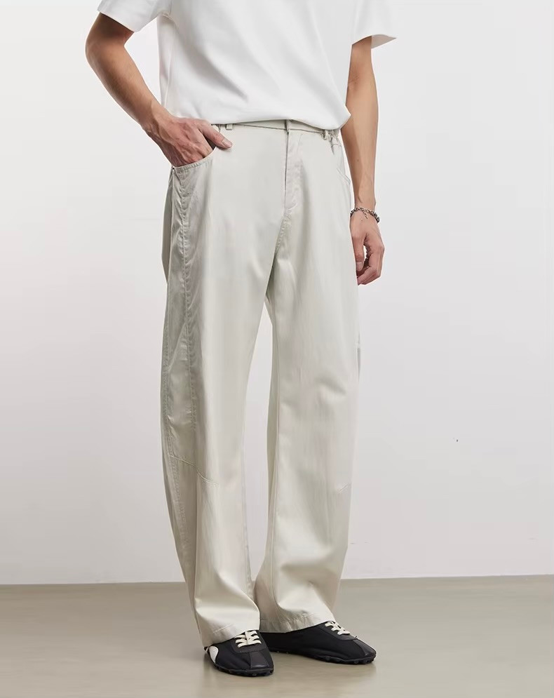 Men’s man mens petite-, tall-, plus-, size Cotton blend Casual Spring summer and Autumn Fall simple and versatile slim elasticated waist mid rise wide leg denim Jeans Pants in Apricot white