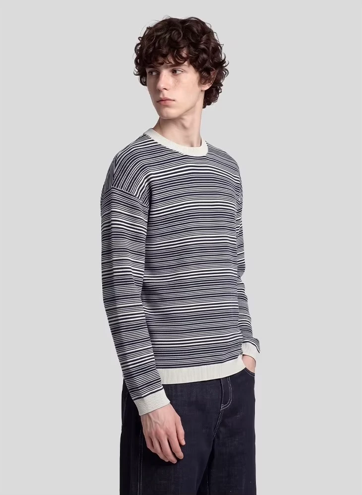 Men’s man mens petite-, tall-, plus-, size Fall Autumn Winter loose classic Vintage style stripes Long Sleeves crewneck round o-neck collar striped Casual Sweater Fashion sweaters in blue with Gray grey stripe