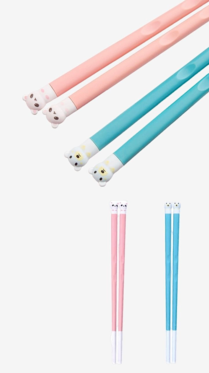 Japanese Anime Chopsticks Cute Bear Panda to Eat Sushi Fast Food Noodles Practice Japanese Pink Blue Dishwasher Safe Kitchen Tableware Japan Chopstick Trending