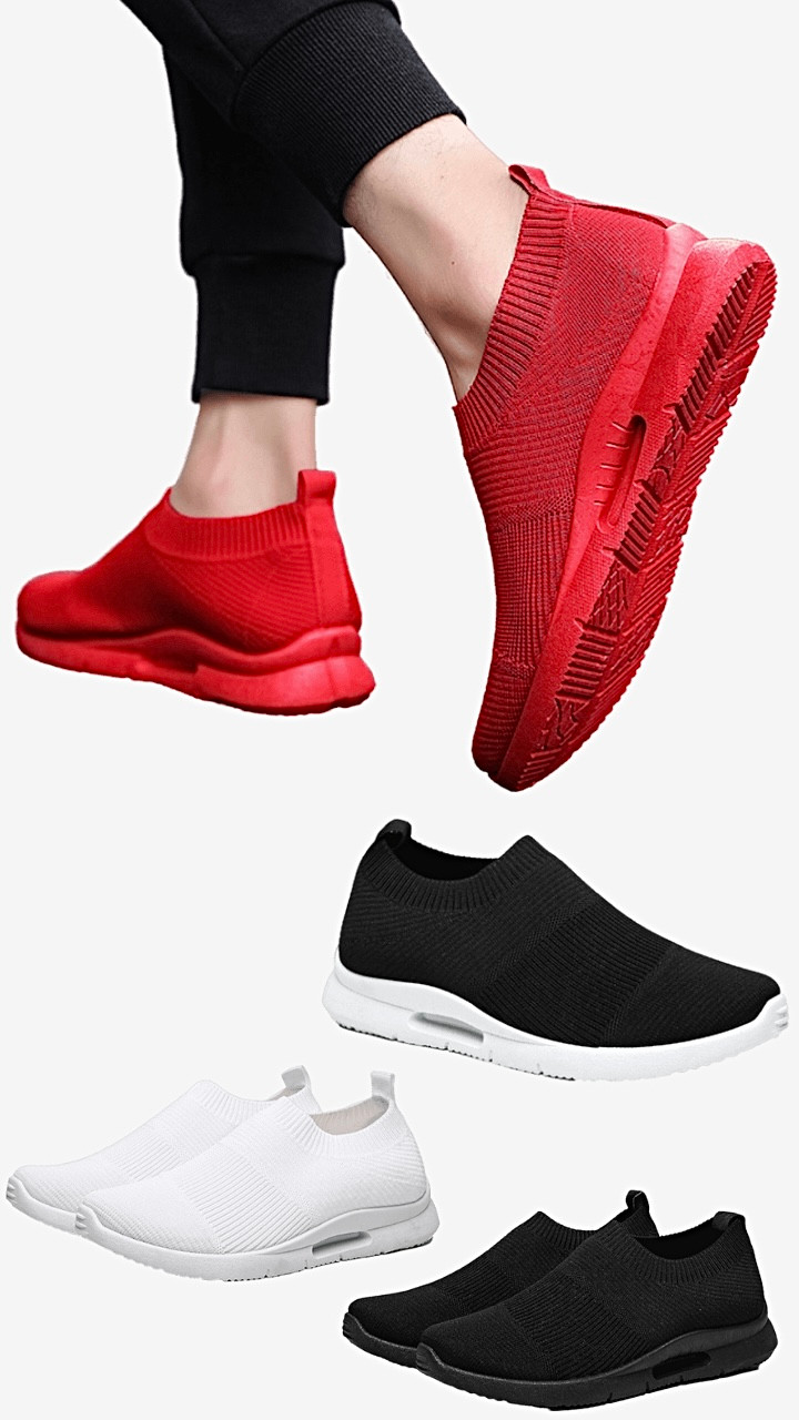 Vulcanize Mesh Sock Shoes Casual Fashion Women Men Shoe Set Lightweight Comfortable Sneakers Walking Vulcanize Unisex Footwear Trending in Black White Red