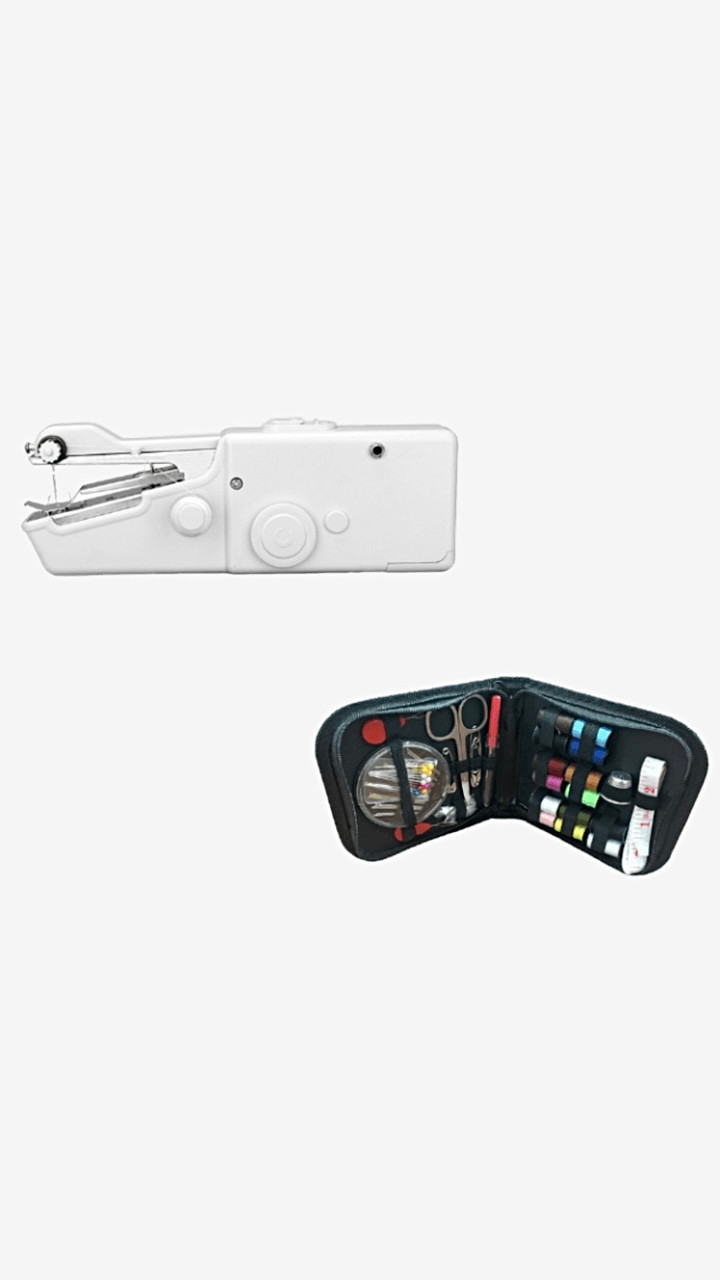 Hand Sewing Box Kit Machine Portable Household Quick Stitch Sew Needlework White Cordless Clothes Fabrics Electronic Sew Machines Tools Accessory Trending