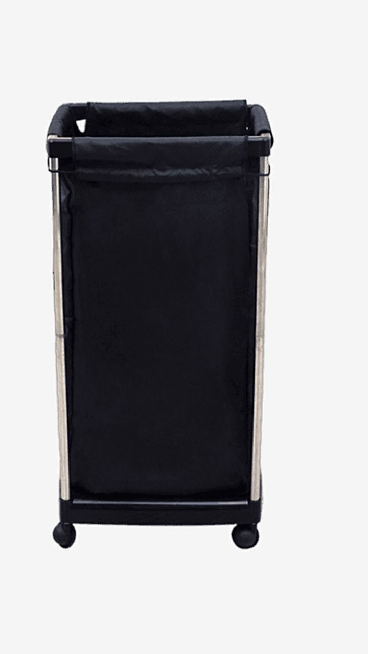 Wheeled Cart Beauty Salon Hairdressing Salon Towel Black Storage Barrel Hair Salon Barber Shop Cabinet Hotel Gym Dirty Towels Carts Trending