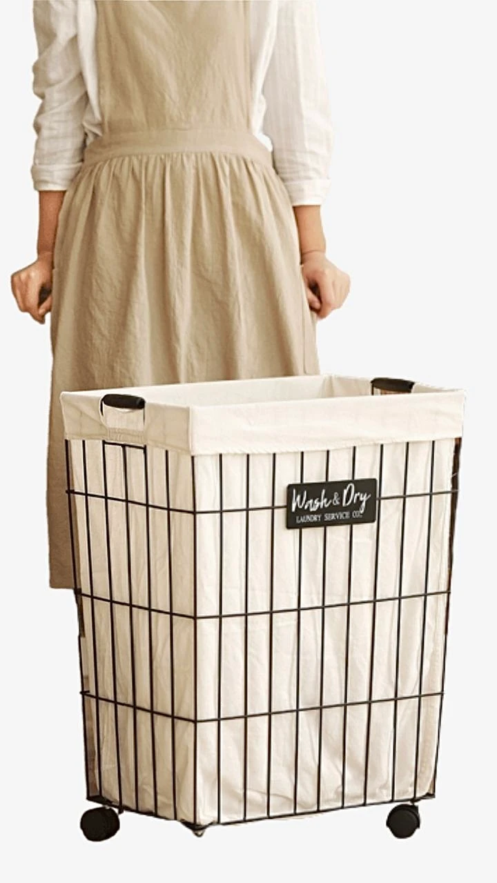 Storage Hamper on Wheels basket Nordic simple household clothing toy storage basket bag bathroom wheeled laundry bags Baskets Trending