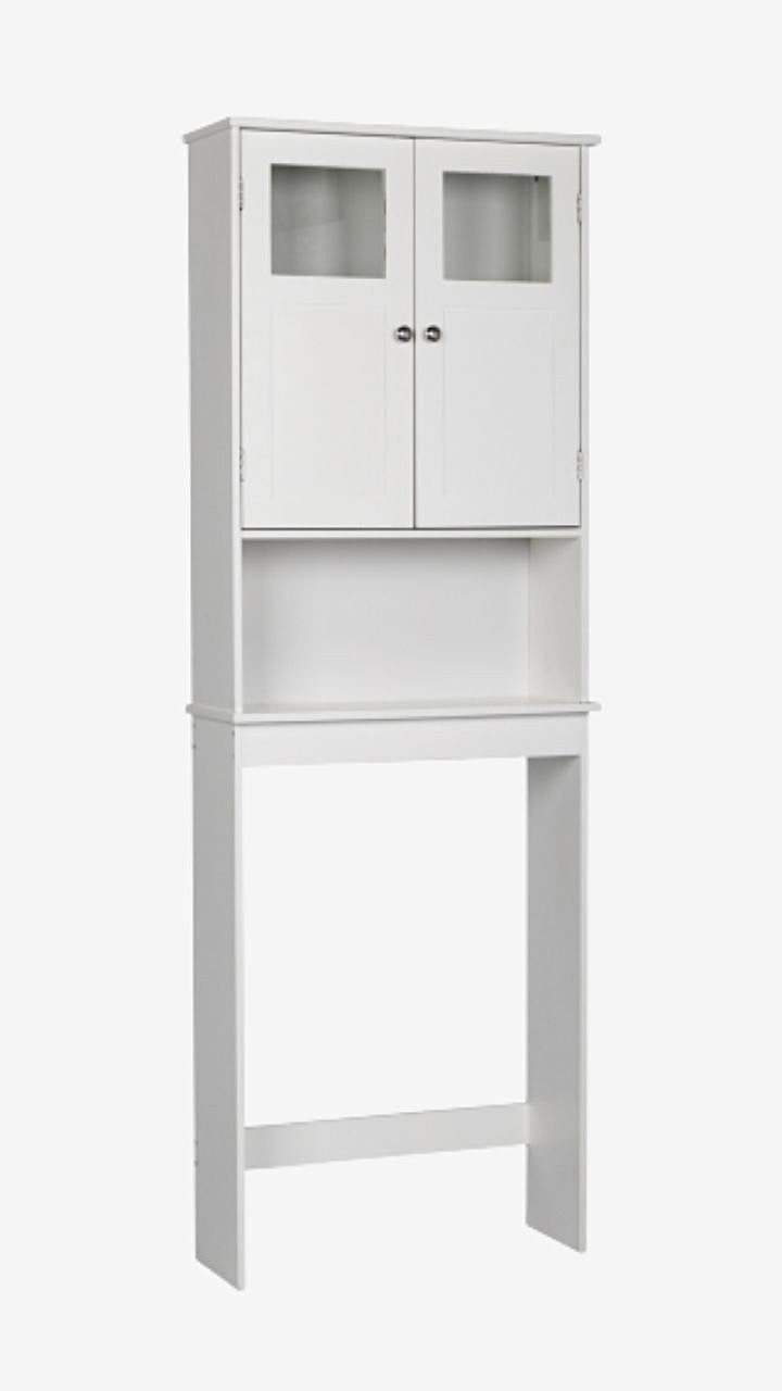 Over Toilet Cabinet Double Doors Bath White three layer bathroom Shoebox Locker Door Storage Cabinets Trending