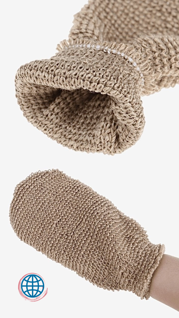 Hemp Fibre Exfoliating Bath Glove Bathroom Shower Gloves Exfoliating Skin Wash Foam Fiber Towel Massage Back Shower Scrubber Body Cleaning Towels Brushes Sponges and Scrubbers Trending