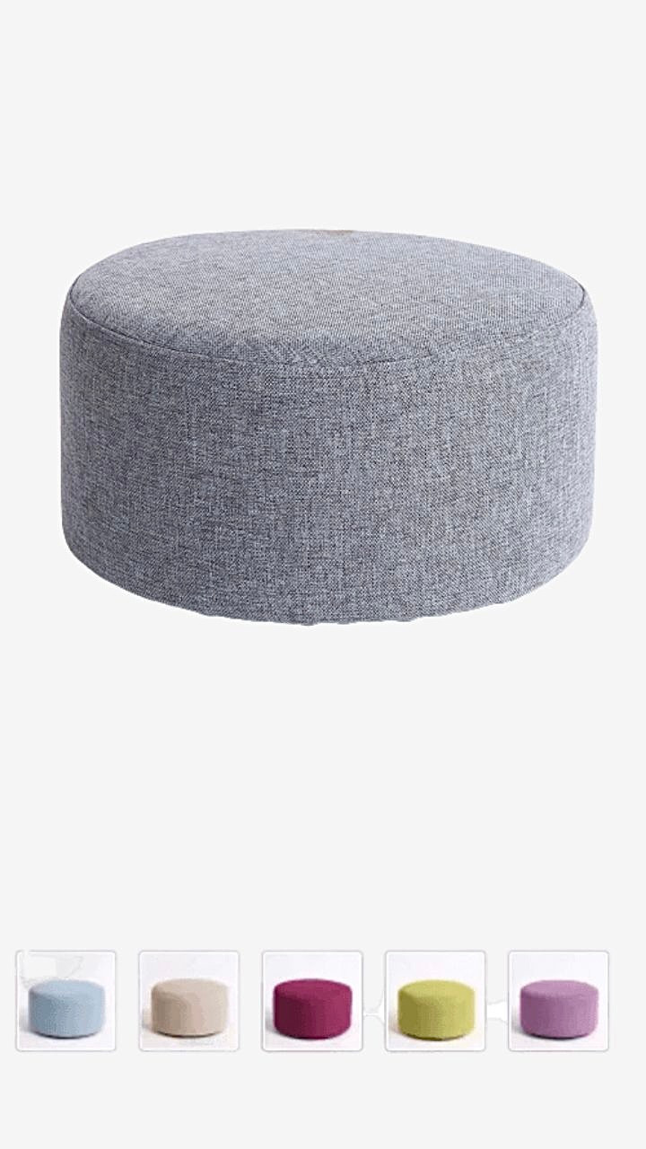 Cotton Linen Low Stool Fashion Modern Natural Solid Wood Board Creativity Home Kids Round Washable Soft Non slip Children Foot Stools Trending