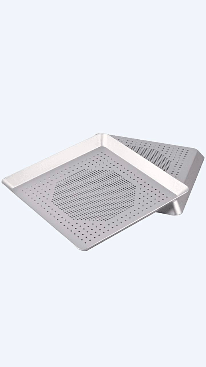 Non-Stick Pizza Crisper Pan Square Rectangle Pizzas Baking Sheet Tray Pans Nonstick Pizza hole tray Pan Steel Round Crispy Crust Pizza Oven Tray Perforated Bakeware BBQ Tool Barbecue Trays Trending Sheets Tools