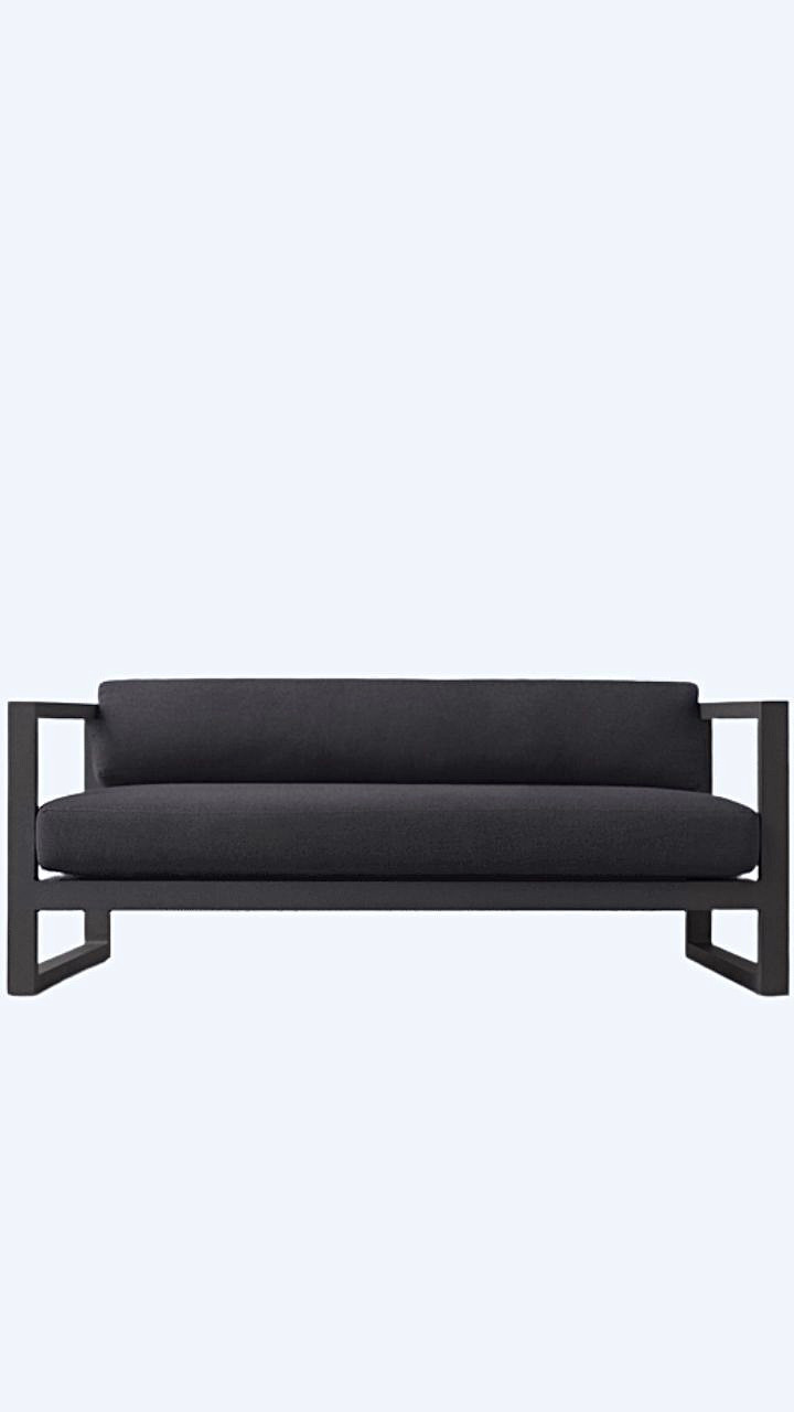 Minimalist Sofa Chair with Cushions Black Aluminum Alloy Loft Outdoor Patio Modern Simple Booth Trending Garden Sofas