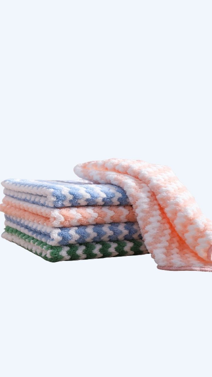 Absorbent Cleaning Cloth For Washing Double Side Super Absorbing Dishcloth 1PCS Kitchen Towel Rags Trending In Blue Green Pink
