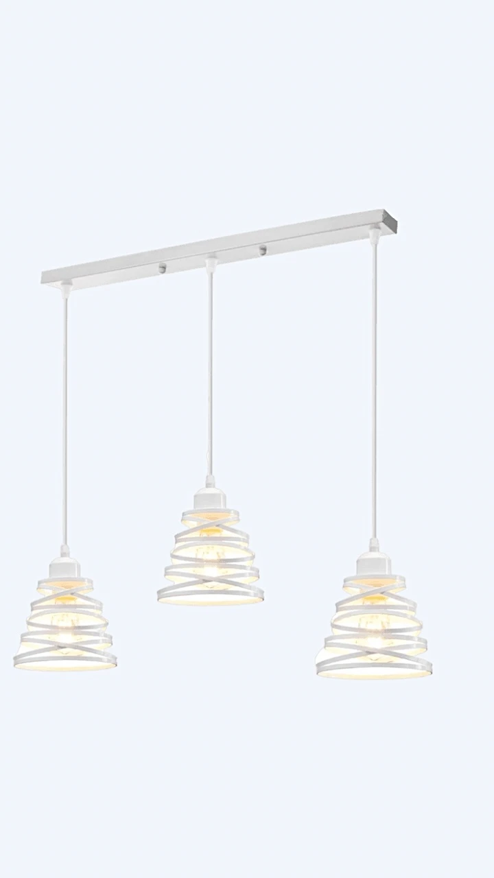 Retro Chandelier Strip Lighting Nordic Bar Dining Room Chandeliers Simple Modern Dining Table Lamp Living Room Creative Dining Room Lamps Trending in White