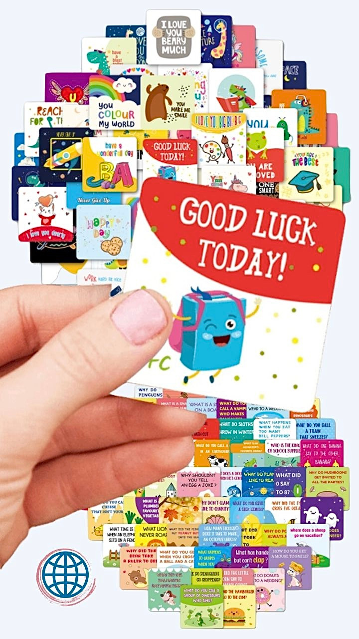Lunch Box Notes 60-Piece 60pcs Cute Encouragement Note Cards Kids Lunchbox Cards For Kids Cute Trending Lunchbox Notes For Kindergartners