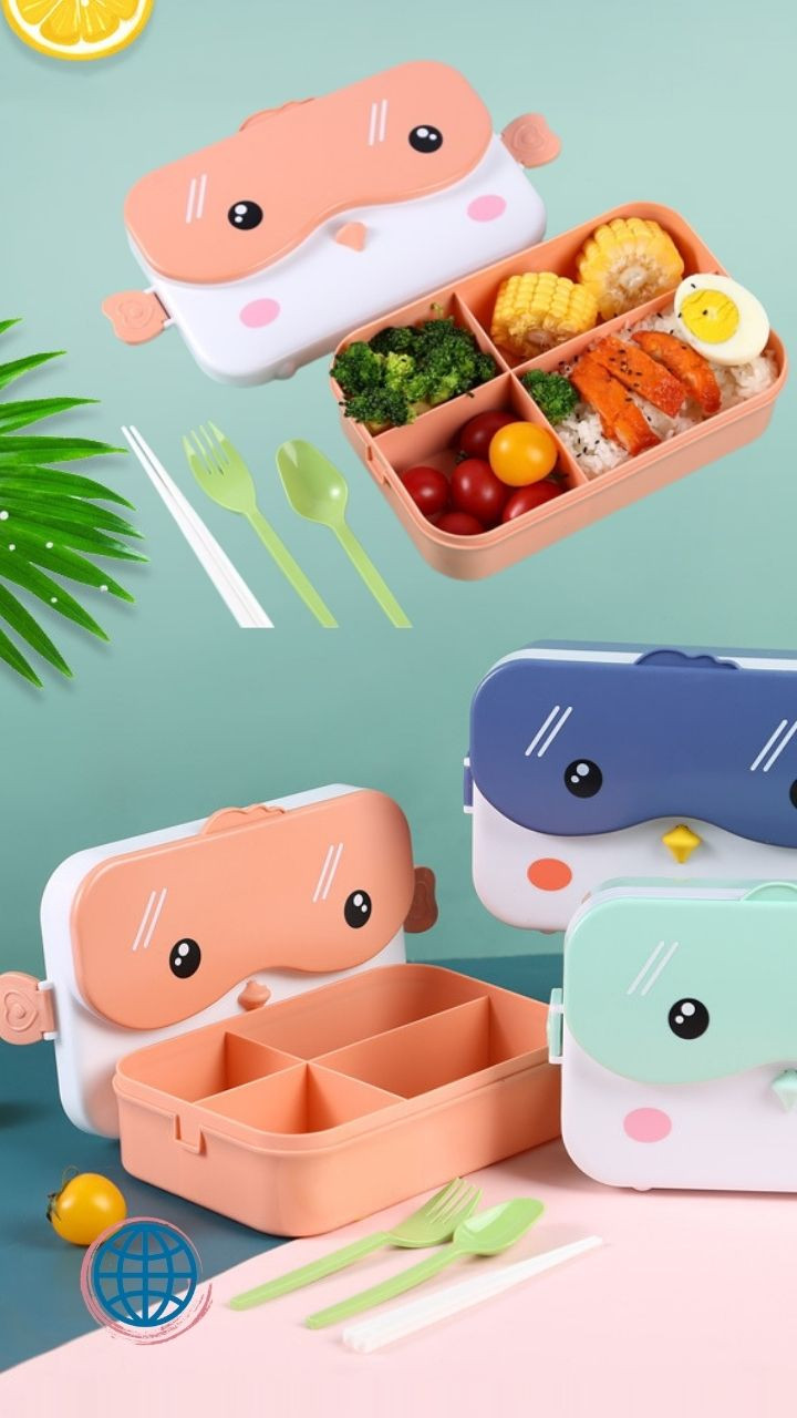 Anime Bento Lunch Box School Kids Japanese Rectangular Leakproof Plastic Portable Microwave Food Container Child Trending Japan Lunchboxes In Blue Green Orange