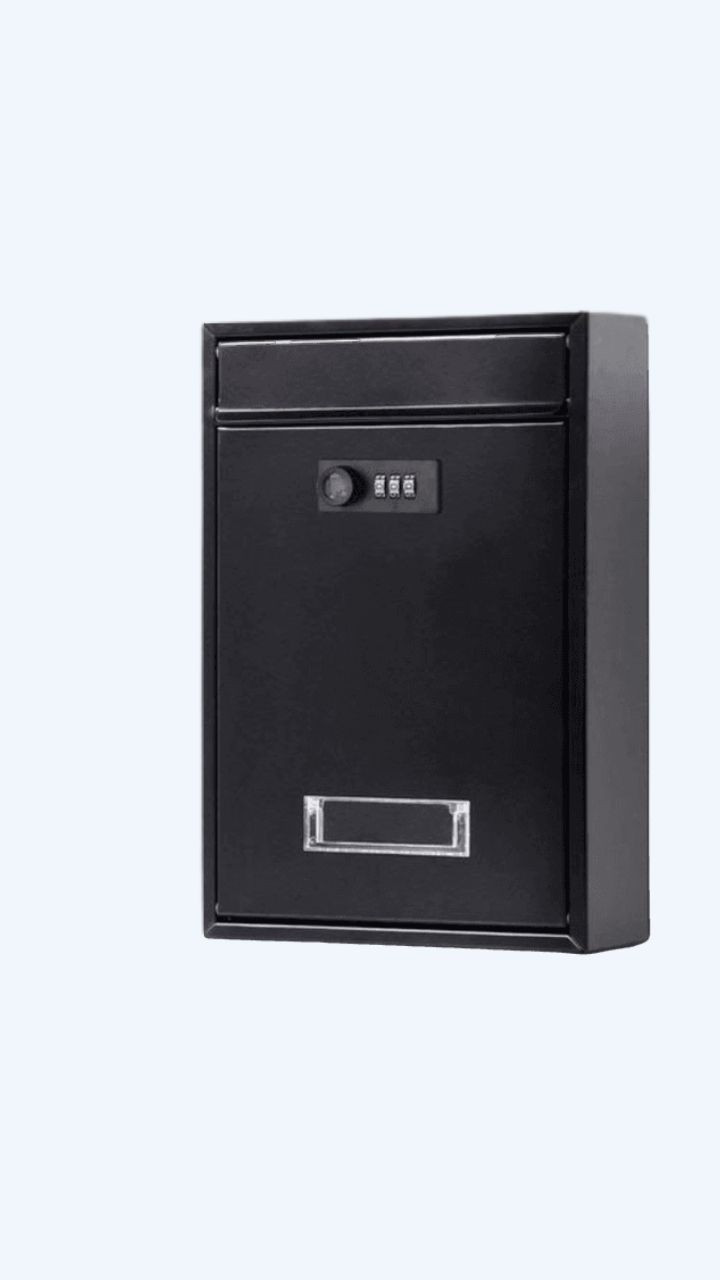Wall Mounted Mailbox With Combination Lock Vintage Metal Coded Lock Letterbox Post Newspaper Box Boxes in Black White