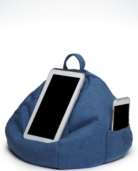 Tablet Bean Bag Pouf Multi-function Portable Imitation Blue Hemp Car Home Pillows Cellphone Tablets Cushion For IPad IPhone Reading Bracket Trending Pillow Holder