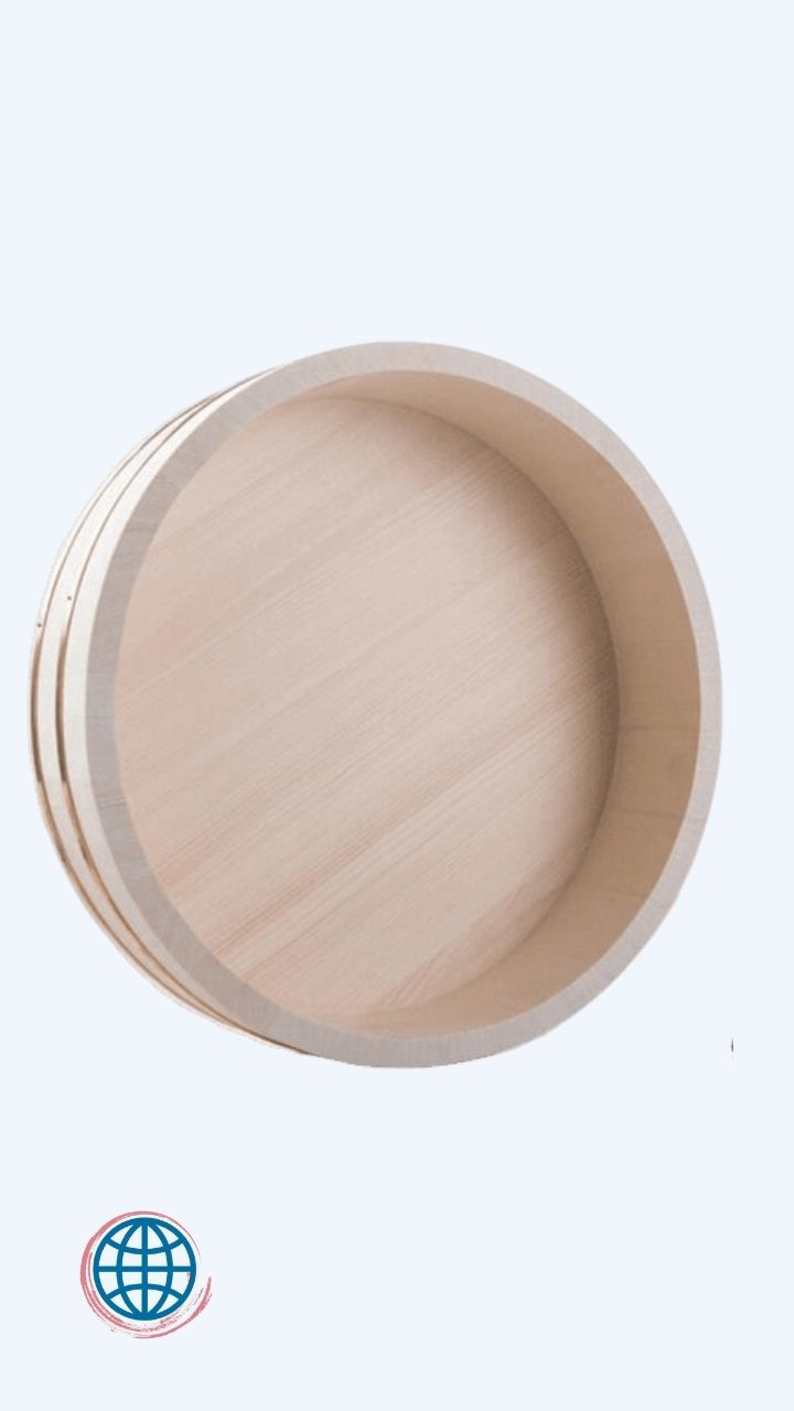 Copper Rim Rice Barrel Japanese edge basin big bowl bucket Cuisine Bibimbap sashimi sushi wooden barrels mixing rice wood spoon Trending Japan food buckets