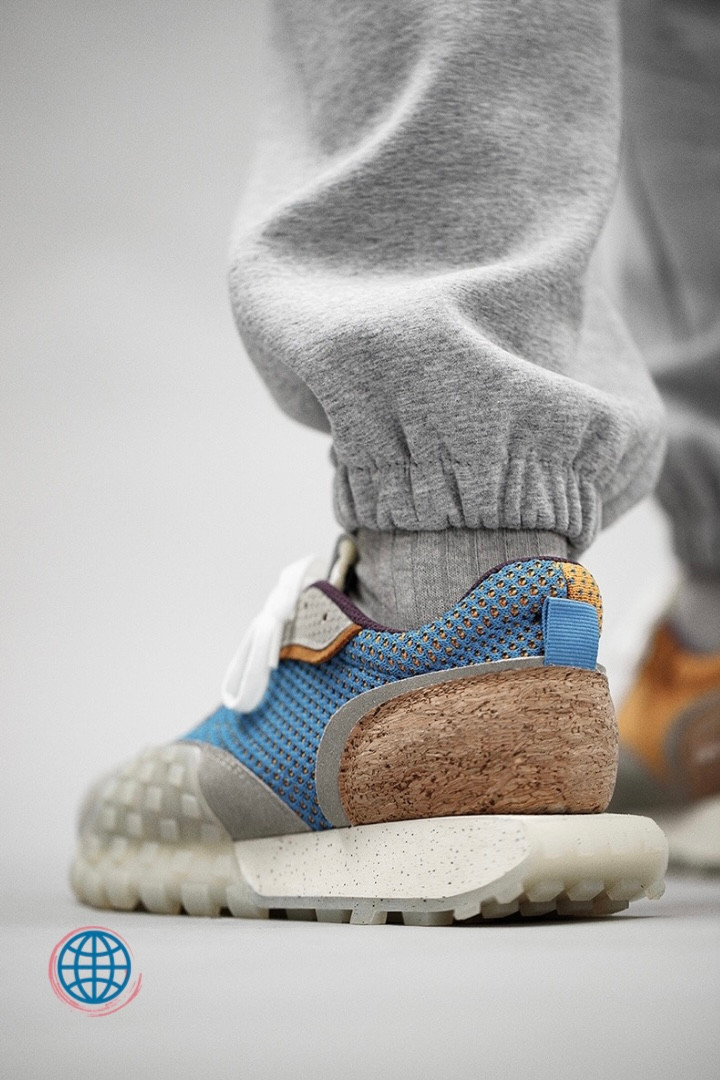 Breathe Cork Heel Sneakers Men's Casual Shoes Portable Breathable Sports Running Net Male Sneaker Trend Sport Casual Walking Retro Jogging Shoes for Man Trending in Blue Orange