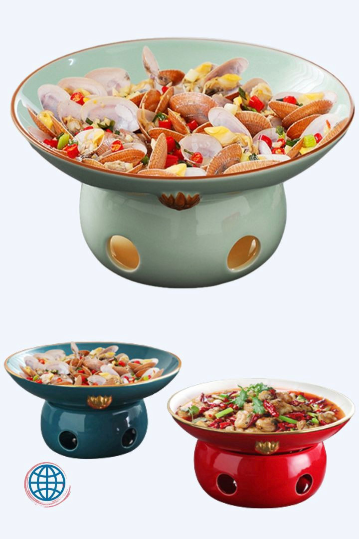 Hot Pot Furnace Household candle heating furnaces cauliflower bullfrog special Ceramic alcohol dry pots boiler sub set Kitchen Dining Serveware Cookware Trending In Blue Light Green Red