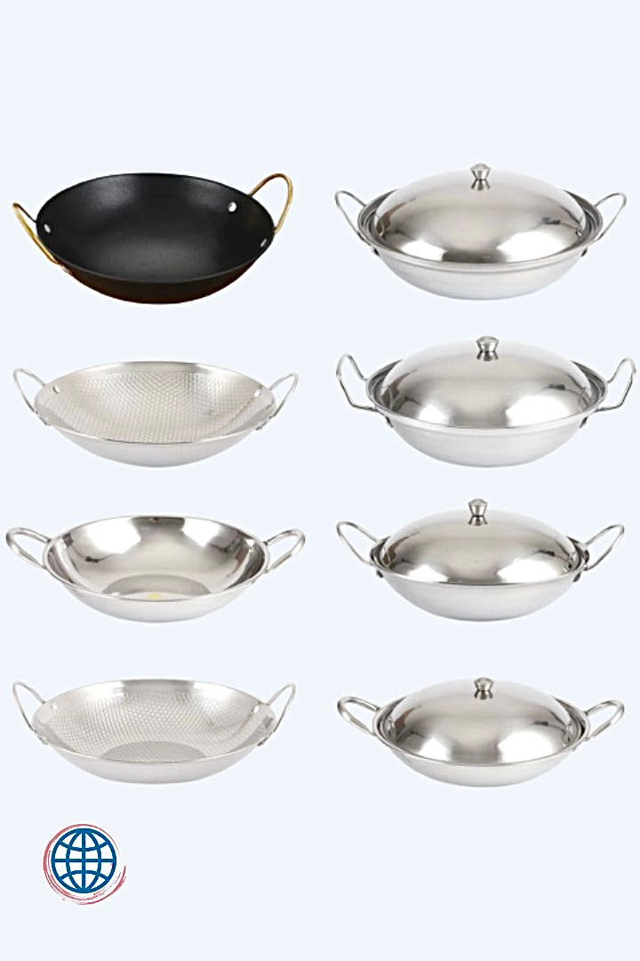 Round Flat Bottom Stainless Steel Wok Thick hot pot alcohol buffet mini chafing dish stove soup pan Trending woks pans