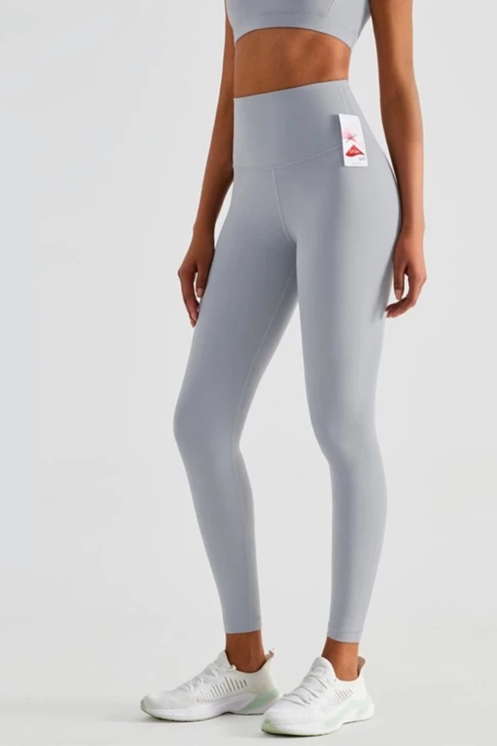 MiteigiYūki Butter Soft High Rise Yoga Leggings Women’s High Quality Solid Color Athletic Waist Sports Pant Tights Gym Running Nudity Gym Sport Clothing Trending in Light Rhino Gray / Grey