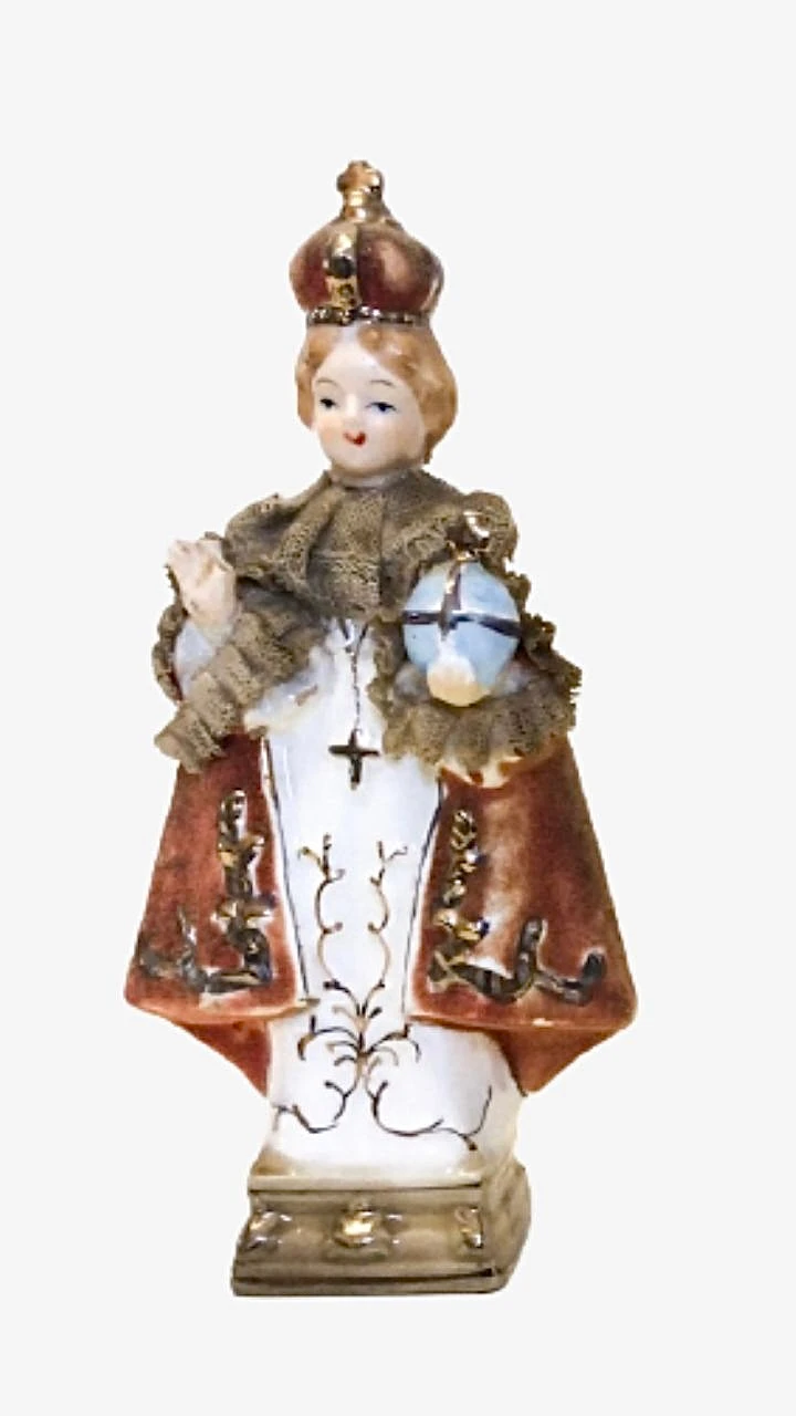 Religion religious Exquisite Jesus Infant Of Prague Statue Figurine circa 1950 Vintage Originals Religious Artifact Memorabilia