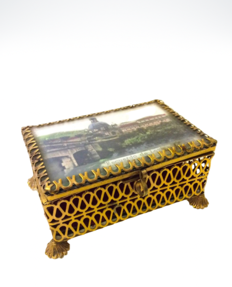 Religion religious Classic Our Lady Of Lourdes Jewelry Case Box circa 1950s Vintage Originals Religious Artifacts Memorabilia